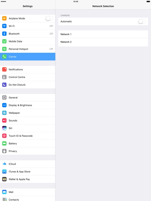 If you turn off the function, press the required network.