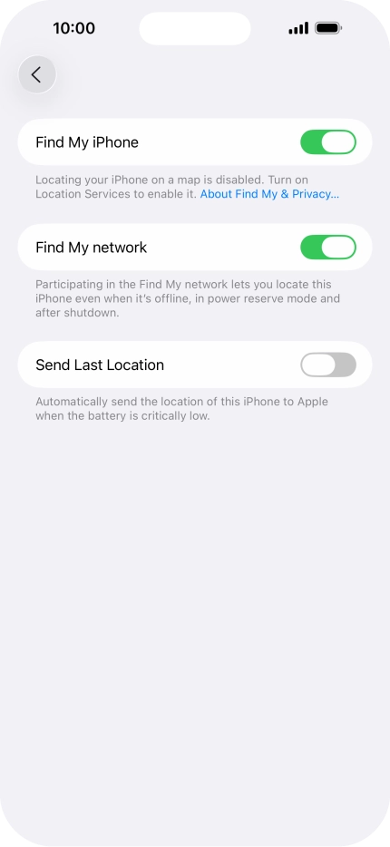 Press the indicator next to 