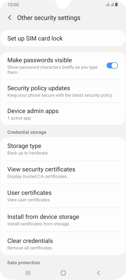 Press Set up SIM card lock.