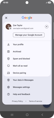 Press Messages settings.