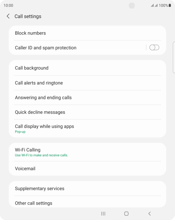 Press Supplementary services.