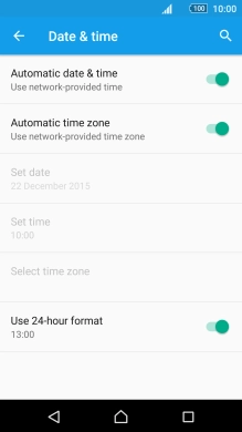 Press Automatic time zone to turn off the function.