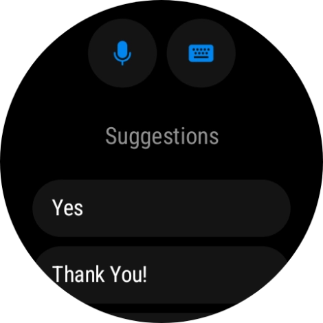 Press the microphone icon and follow the instructions on the screen to record and send the required reply.