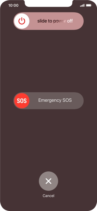 Press and drag the power off icon right.