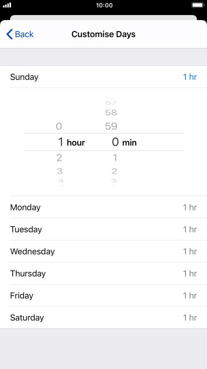 Select the required time limit.