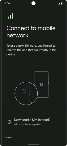 Press Download a SIM instead.