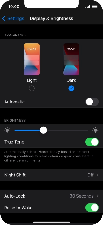 Press the indicator next to 