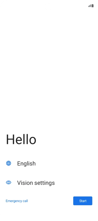 Press Vision settings and follow the instructions on the screen to select the required settings.
