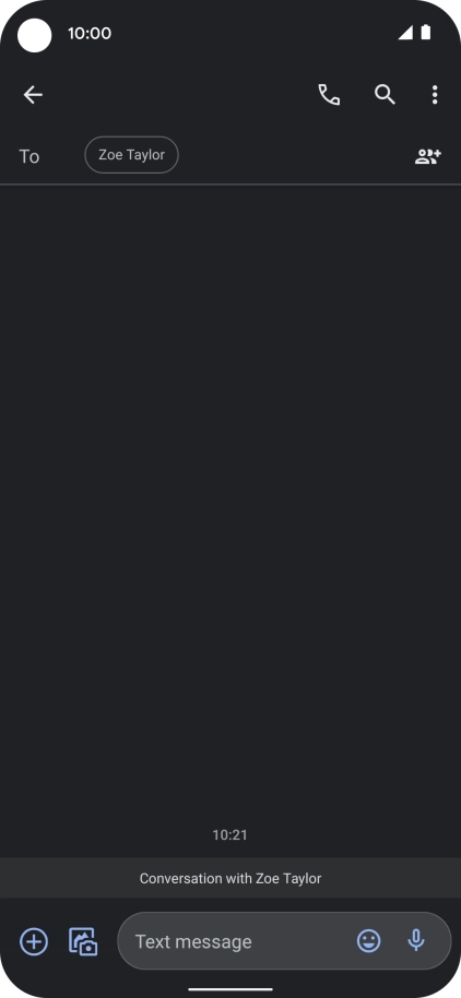 Press the text input field and write the text for your text message.