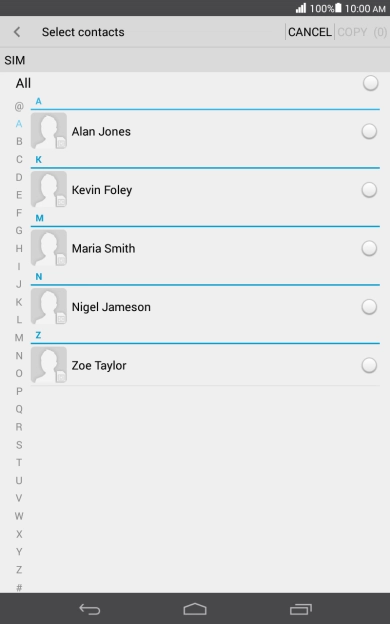 Press the field next to 