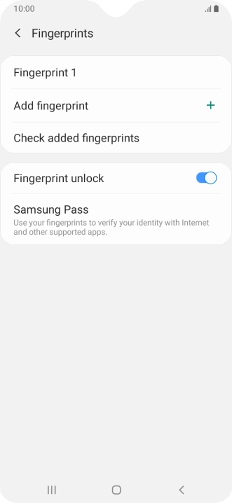 Press the required setting to turn the function on or off.