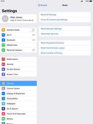Press Reset All Settings.