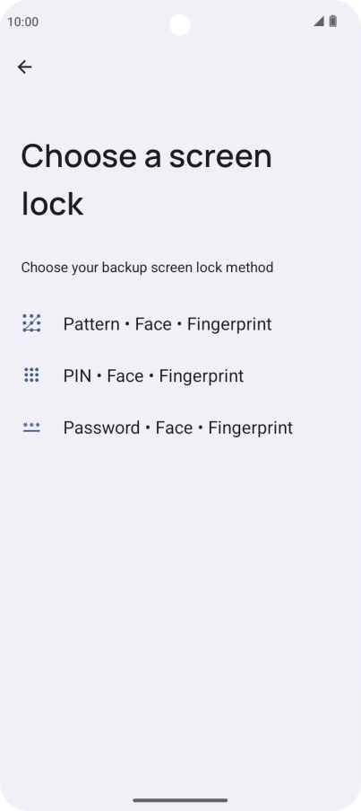 Press the required phone lock code and follow the instructions on the screen to create an additional phone lock code.