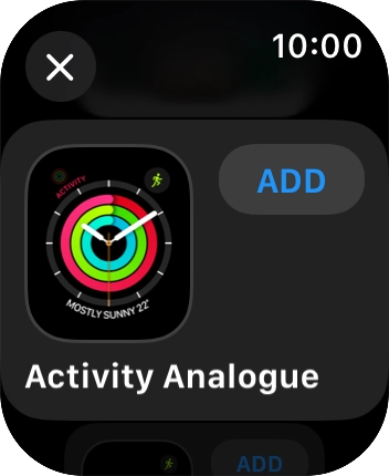 Press the required watch face.