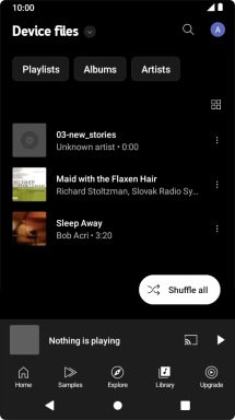 Press the required audio file.