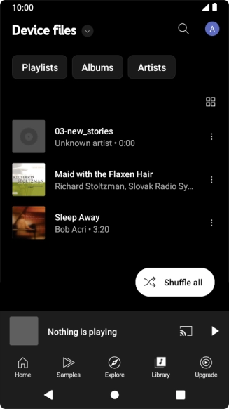Press the required audio file.