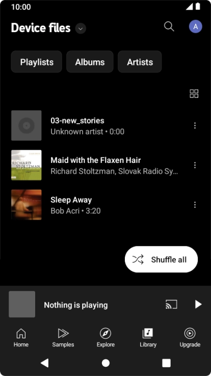 Press the required audio file.