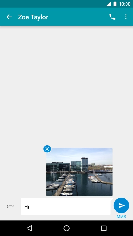Press the send icon when you've finished your picture message.