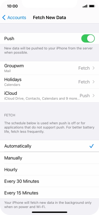 Press the indicator next to 