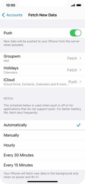 Press the indicator next to 