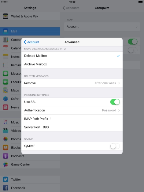 Press the indicator next to 