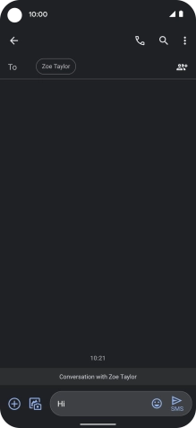 Press the send icon when you've finished your text message.