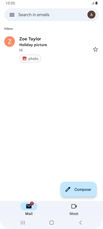 Press the email account icon.