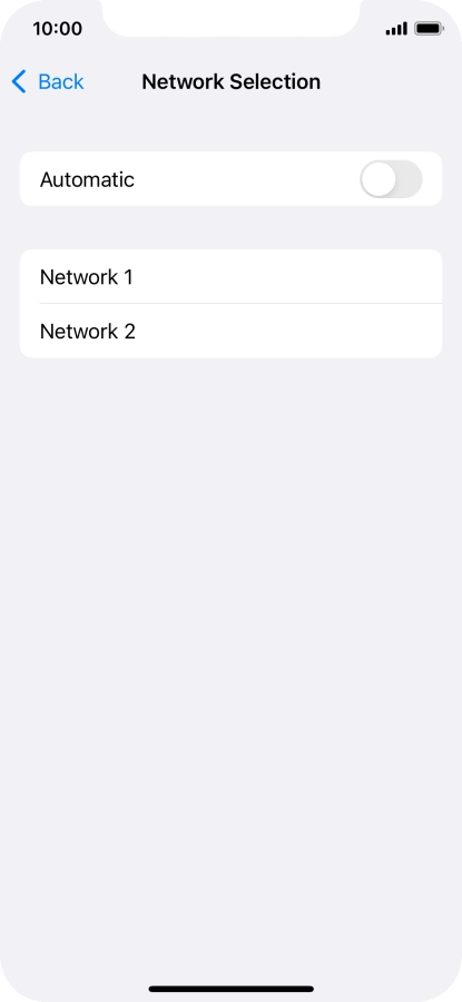 If you turn off the function, press the required network.