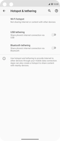 Press Wi-Fi hotspot.