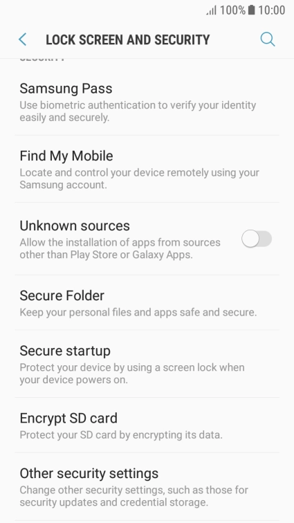 Press Other security settings.