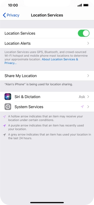 Press the required app.