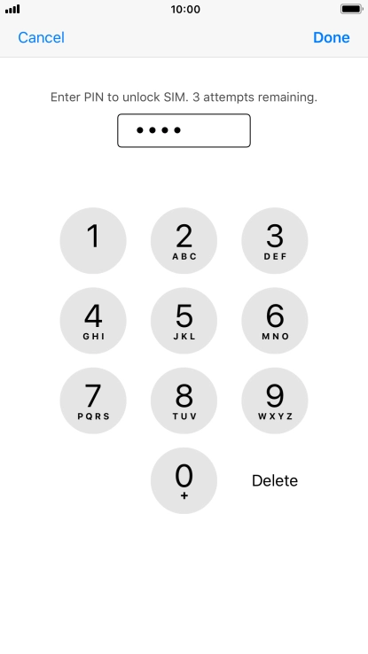 Key in your PIN and press Done.