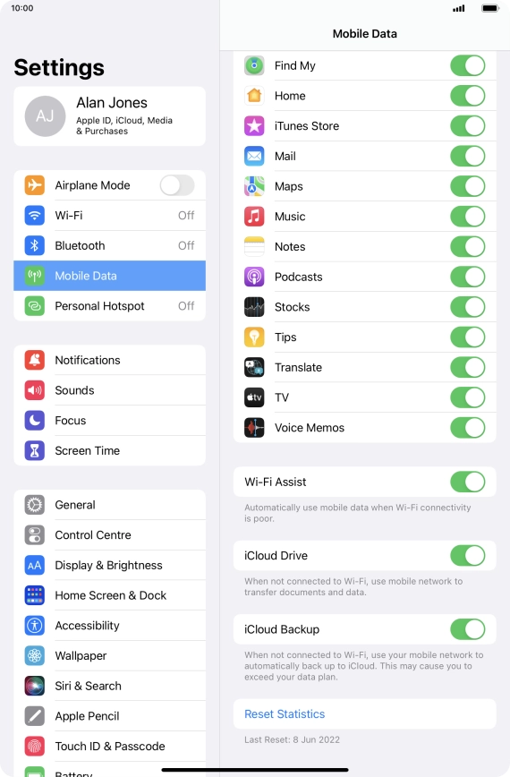 Press the indicator next to 