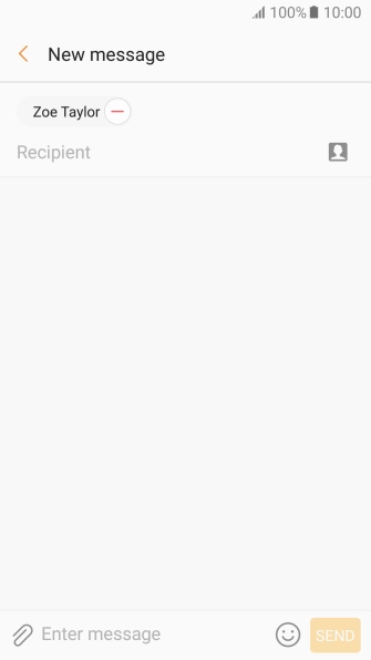 Press the text input field and write the text for your picture message.