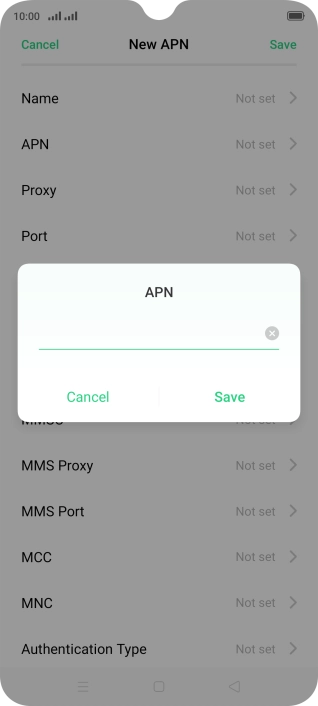 Key in live.vodafone.com and press Save.