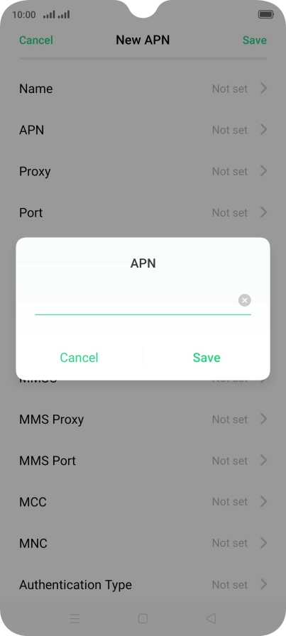 Key in live.vodafone.com and press Save.