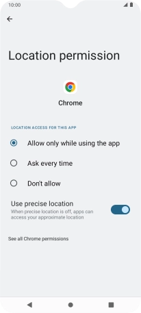 Press the required setting to turn the function on or off.