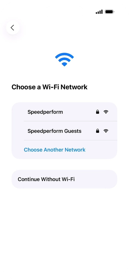 Press the required Wi-Fi network.