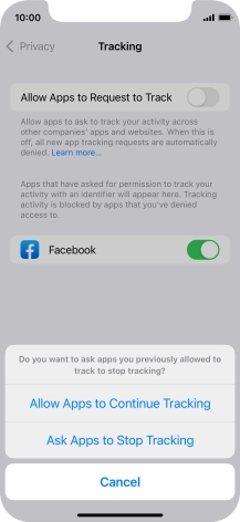 If you turn off the function, press the required setting.