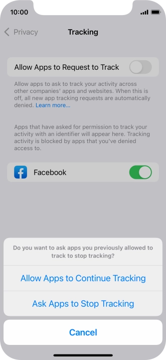 If you turn off the function, press the required setting.