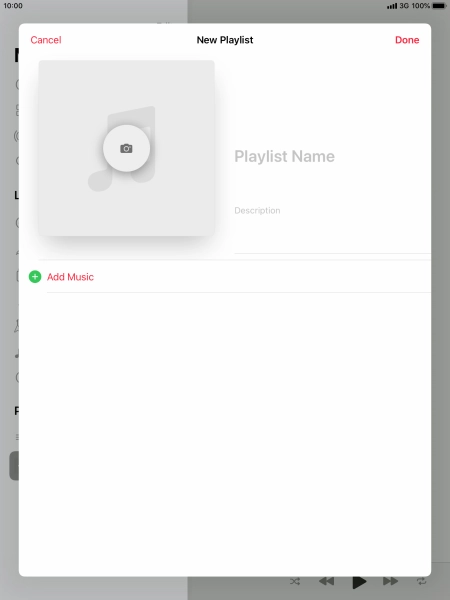 Press the text input field and key in a name for the playlist.