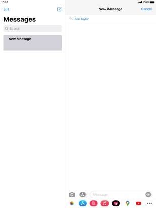Press the text input field and key in the required text.