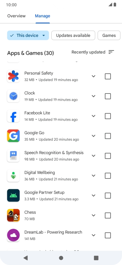 Press the required app.