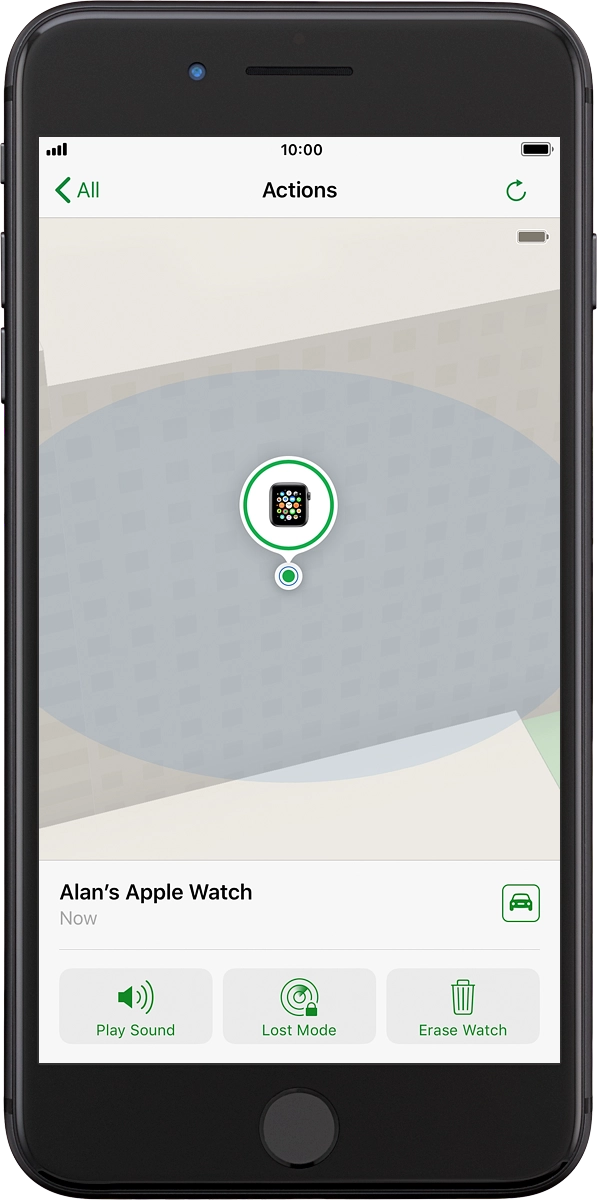 On your phone: Press Play Sound.