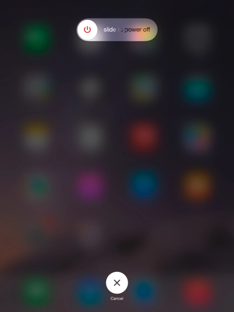 Press and drag the power off icon right.