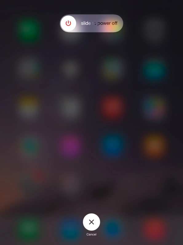 Press and drag the power off icon right.