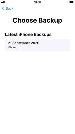 Press the required backup and your phone restores the content of the selected backup. Subsequently, follow the instructions on the screen to set up your phone and prepare it for use.