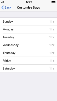 Press the required days.