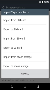 Press Import from SIM card.
