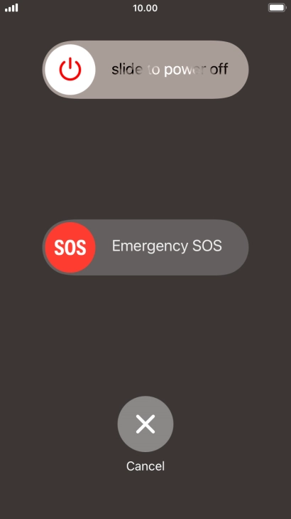 Press and drag the power off icon right.